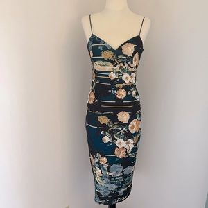 ASOS Neoprene Floral Abstract Midi Dress